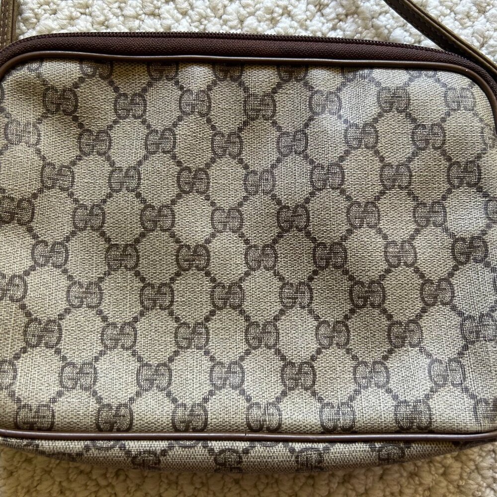 Vintage Gucci Supreme Shoulder Bag Clutch GG Logo Vintage 1980s - Picture 2 of 7
